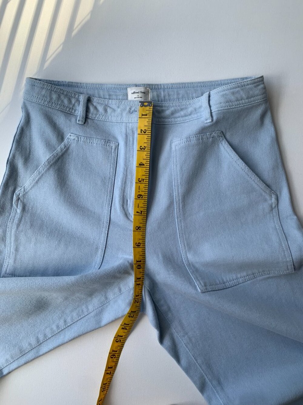Wilfred Modern Utility Pant Light Blue Mid-rise Straight Leg size 8 - Picture 8 of 12